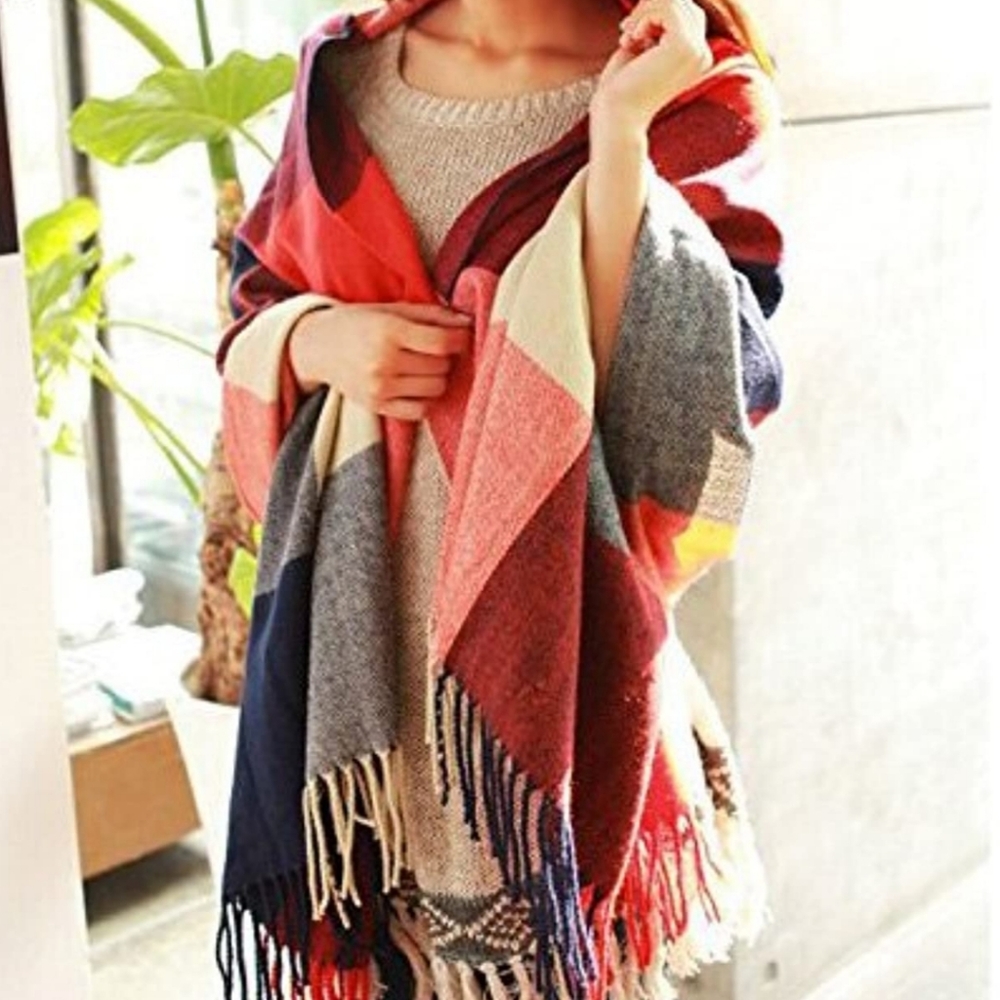 🪻4/$25🪻 cozy🍄🌿 large, plaid scarf/wrap